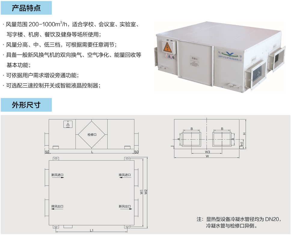 商用吊頂新風換氣機系列（一）(圖1)